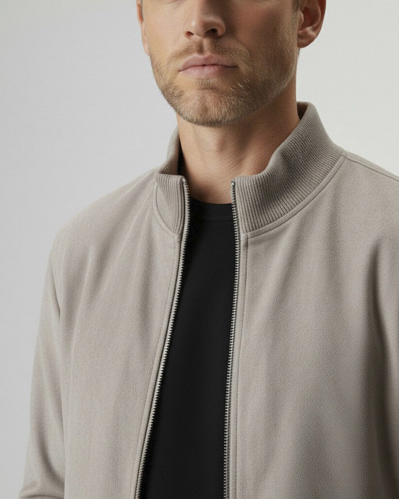High Collar Suede Jacket – Grant