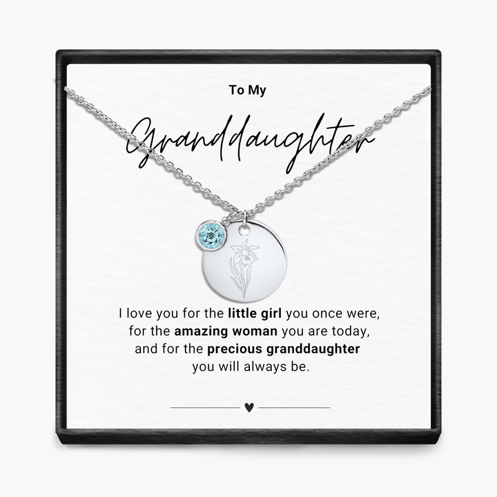 To My Grandaughter - Birth Month Pendant Necklace