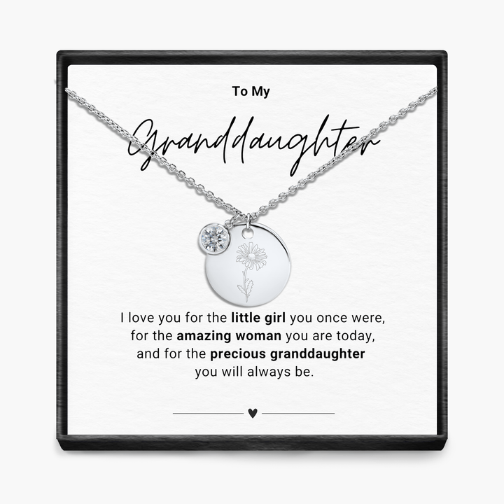 To My Grandaughter - Birth Month Pendant Necklace