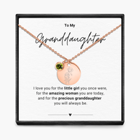 To My Grandaughter - Birth Month Pendant Necklace