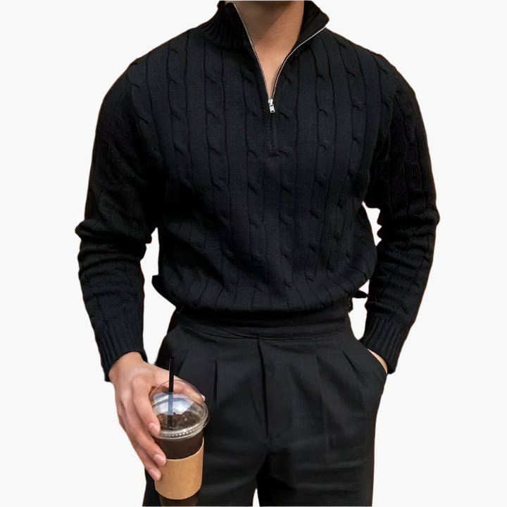 St. Moritz Cable Knit Half-Zip Sweater