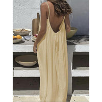 Womens Sleeveless Cami Lounge Maxi Dress Solid Color  Sleepwear