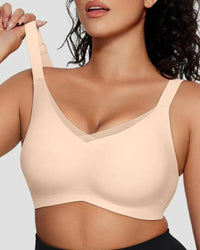 Womens Wireless Bras V Mesh Comfortable Bralette Supportive