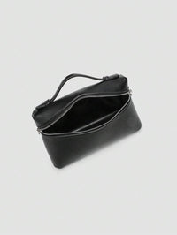 EVLO – Kleine Handtasche aus genarbtem Leder – Schwarz