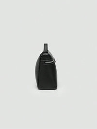 EVLO – Kleine Handtasche aus genarbtem Leder – Schwarz