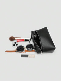 EVLO – Kleine Handtasche aus genarbtem Leder – Schwarz