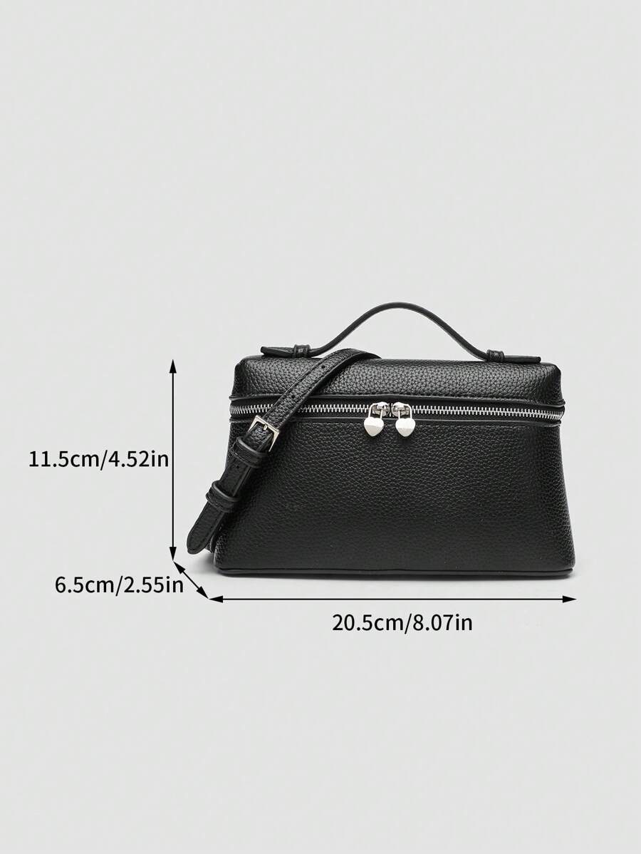 EVLO – Kleine Handtasche aus genarbtem Leder – Schwarz