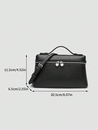 EVLO – Kleine Handtasche aus genarbtem Leder – Schwarz