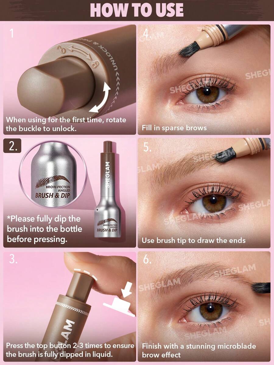 Brow Augenbrauenformung Dip-Espresso – Abgeschrägter Pinsel &amp; Flüssigseife für Haarstriche