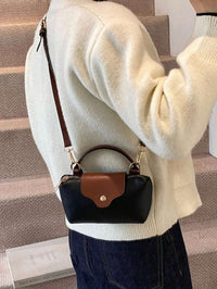 Mini waterdichte nylon tas voor dames met contrasterende details