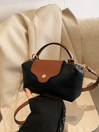 Mini waterdichte nylon tas voor dames met contrasterende details