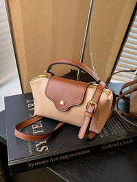 Mini waterdichte nylon tas voor dames met contrasterende details