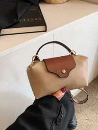 Mini waterdichte nylon tas voor dames met contrasterende details
