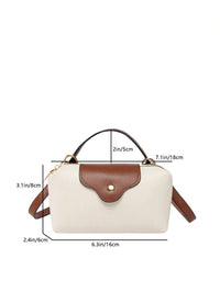 Mini waterdichte nylon tas voor dames met contrasterende details