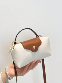 Mini waterdichte nylon tas voor dames met contrasterende details