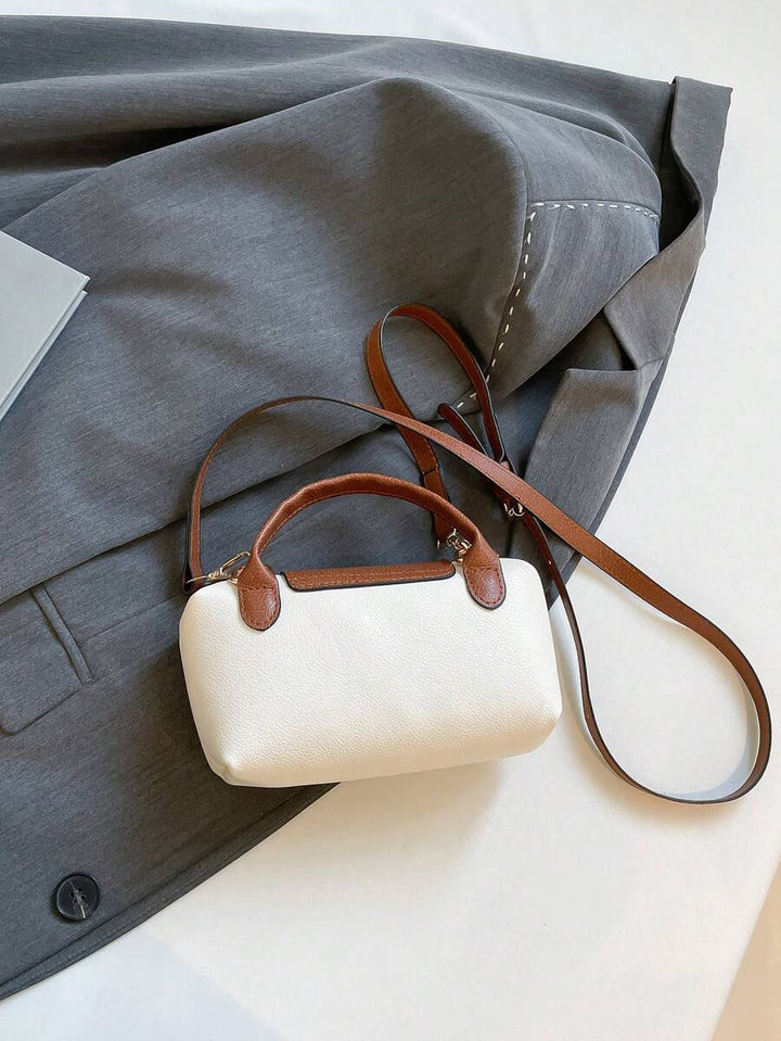 Mini waterdichte nylon tas voor dames met contrasterende details