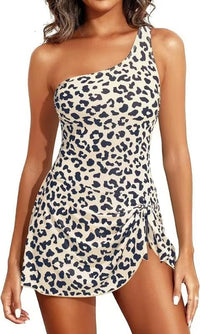 One Shoulder Skirted One Piece Swimsuit