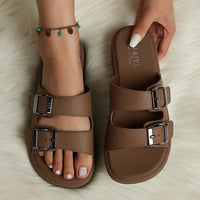 Soraya Buckle – Double Strap Comfort Slides
