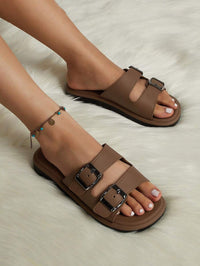 Soraya Buckle – Double Strap Comfort Slides