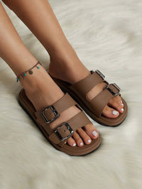 Soraya Buckle – Double Strap Comfort Slides