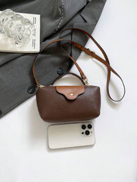 Mini waterdichte nylon tas voor dames met contrasterende details