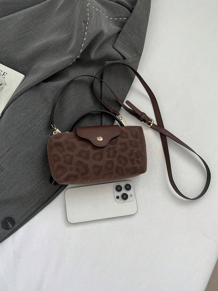 Mini waterdichte nylon tas voor dames met contrasterende details