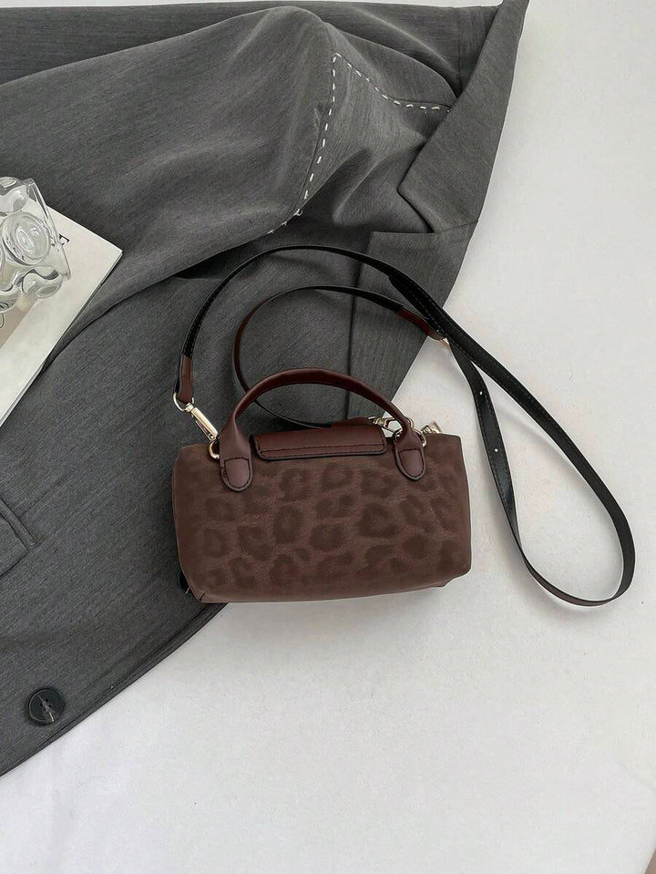 Mini waterdichte nylon tas voor dames met contrasterende details