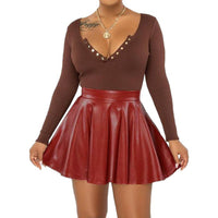 Flirty PU Mini Skirt – Chic & Flared