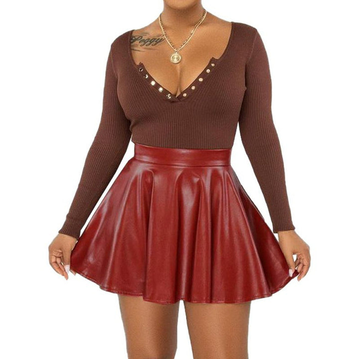 Flirty PU Mini Skirt – Chic & Flared