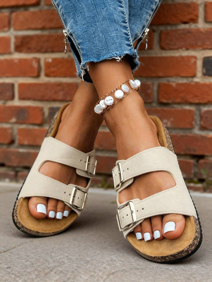 Lunara Coast – Double Buckle Cork Sandals