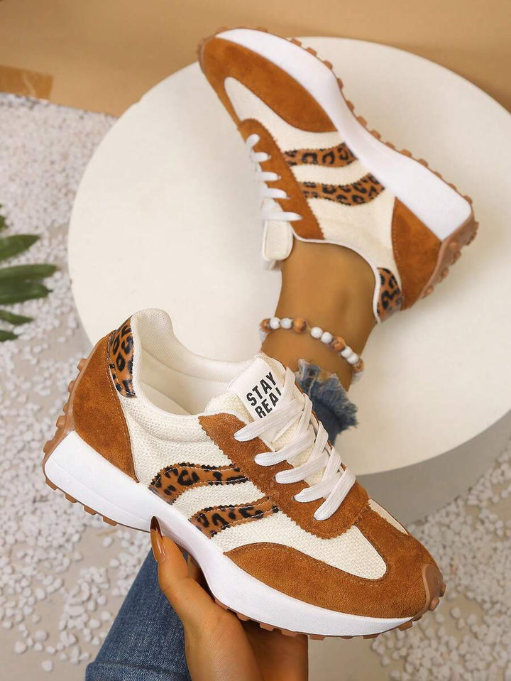 CloudLane Stripe Casual | Leopard Brown/Off-White