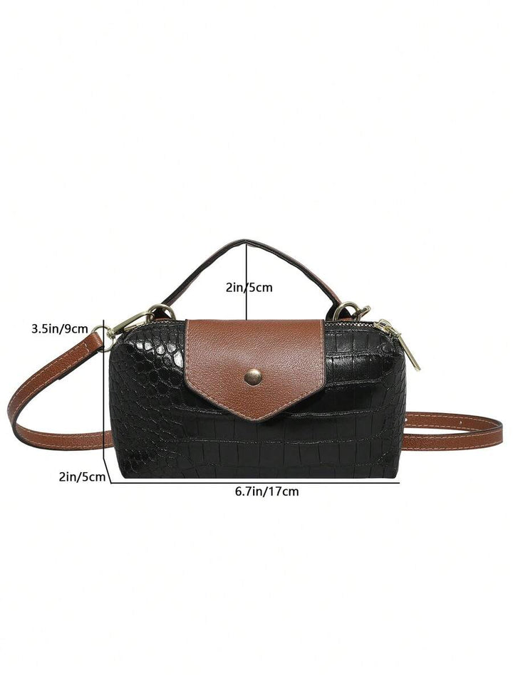 Mini waterdichte nylon tas voor dames met contrasterende details