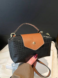 Mini waterdichte nylon tas voor dames met contrasterende details