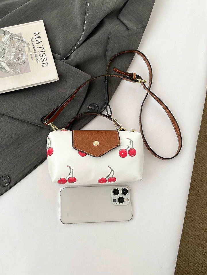 Mini waterdichte nylon tas voor dames met contrasterende details