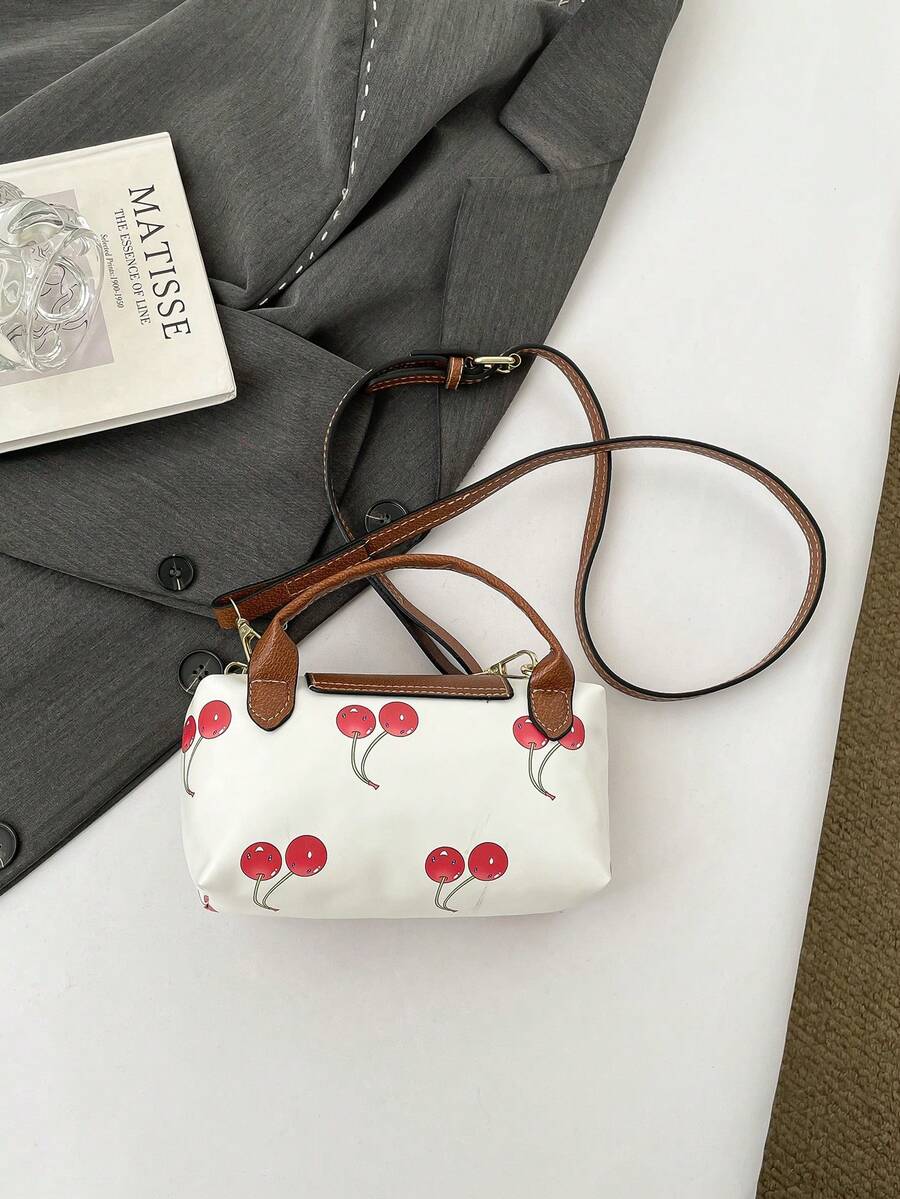 Mini waterdichte nylon tas voor dames met contrasterende details
