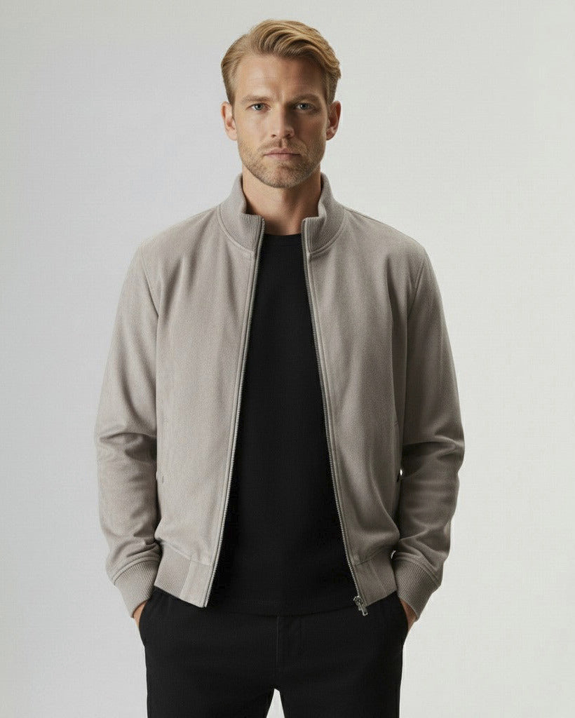 High Collar Suede Jacket – Grant