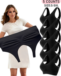 ?Plus Size Up to 5XL ?Curvy Breathable Hollow Out Wireless Bra (5 Pack)
