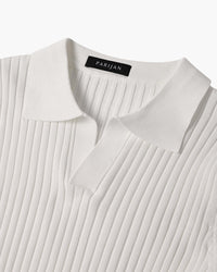 Siena Ribbed V-Neck Polo Shirt