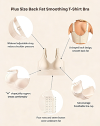 Plus Size Back Smoothing Seamless Push Up Jelly Bra