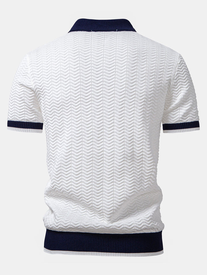 Ascot Poloshirt met Contrasterende Kraag
