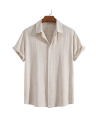 Capri Textured Cotton Camp Collar Shirt
