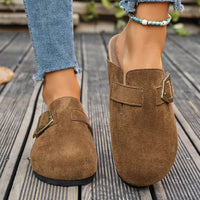 Daro Suede Buckle Clogs
