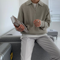 Geneva Waffle Knit Half-Zip Sweater