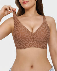Draadloze luipaard V-hals contourbeha