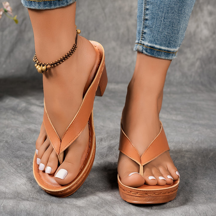 Luma Thong Block Heel Sandals