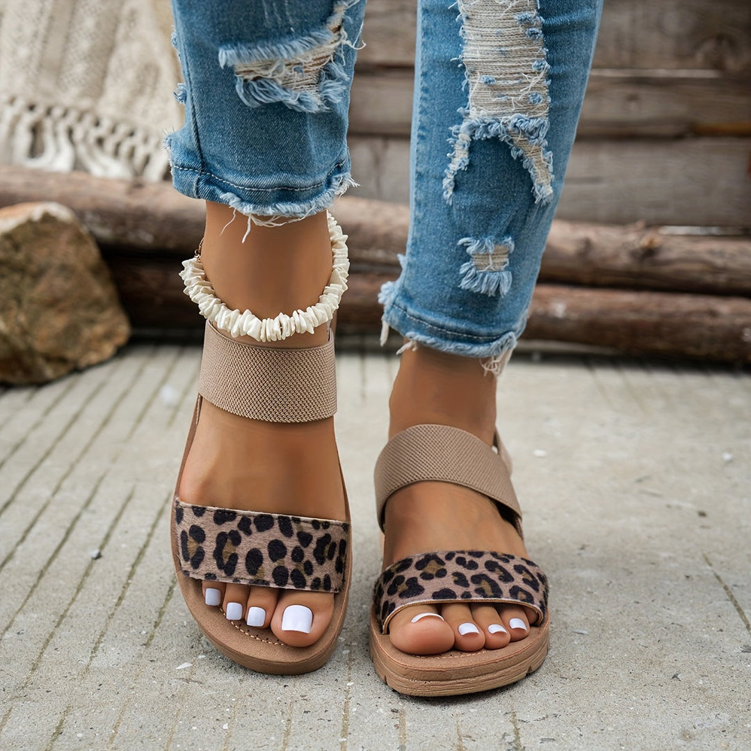 Leopardriem Comfortabele Sandalen
