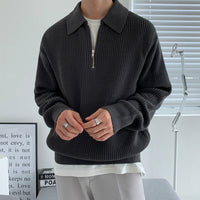 Geneva Waffle Knit Half-Zip Sweater