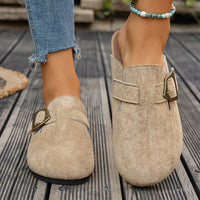 Daro Suede Buckle Clogs