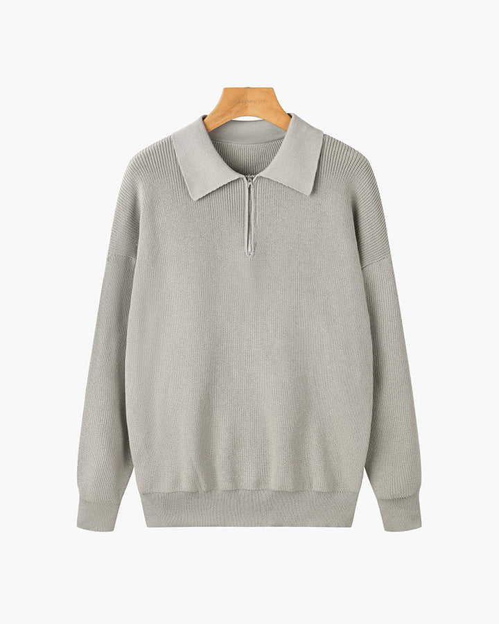 Geneva Waffle Knit Half-Zip Sweater