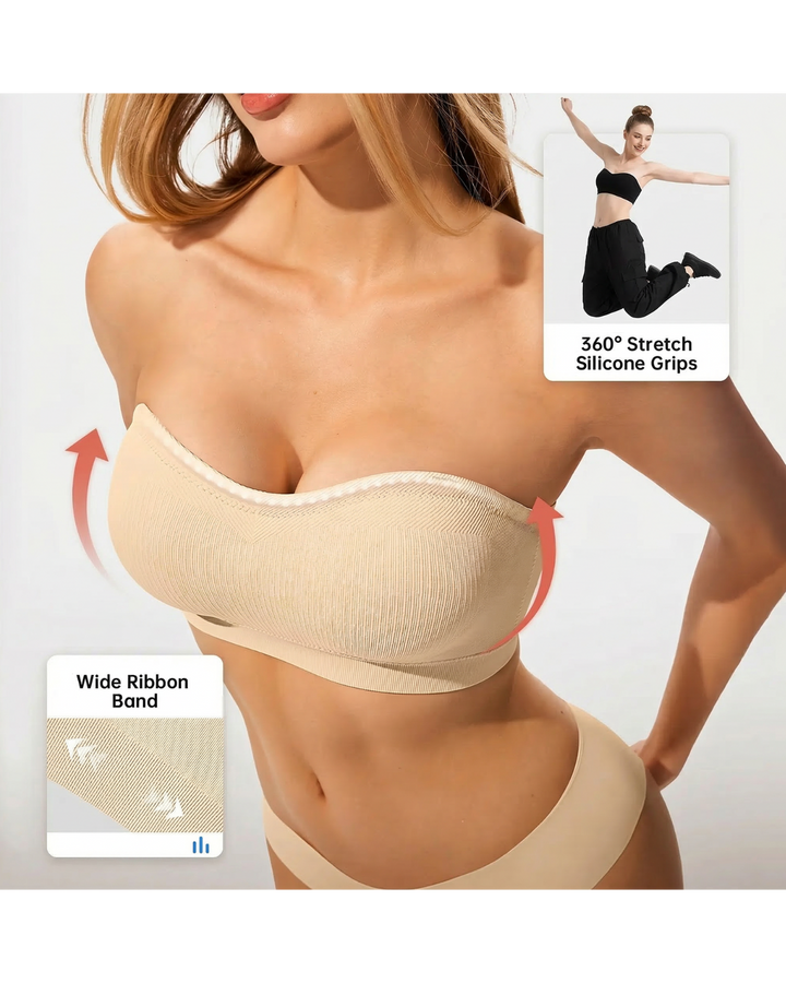 Multiway Wireless Bandeau Bra – Stay Put Comfort Plus Size
